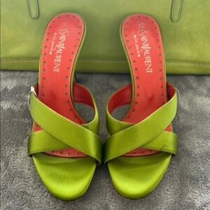 Saint Laurent Green Women's Sandals
